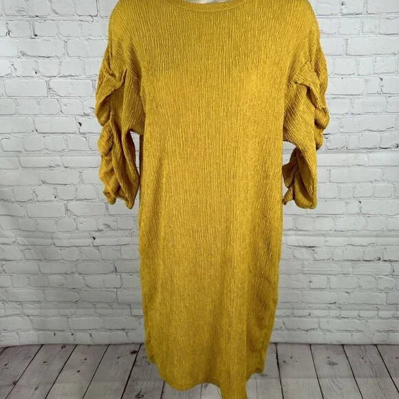 light yellow wedding guest dress Zapaka Women Simple Lemon Yellow Wedding Party Guest Dress with Ruffles A Line Pleated Maxi Bridesmaid Dress, Lemon Yellow / US14